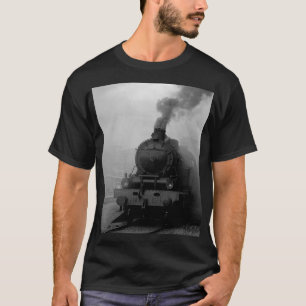 T-shirt Train de Locomotive Vintage Anniversaire Noir Voya