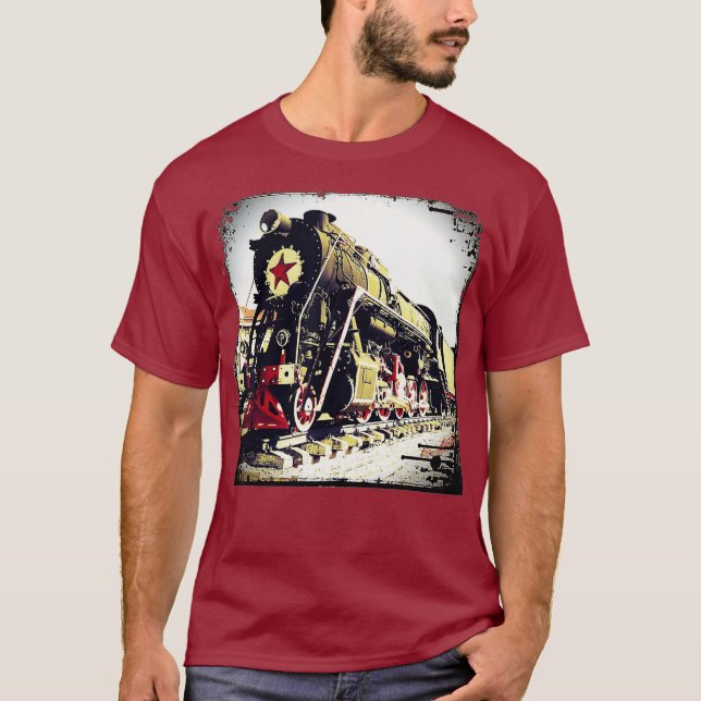 T-shirt Train de locomotives diesel moteur à vapeur (Devant)