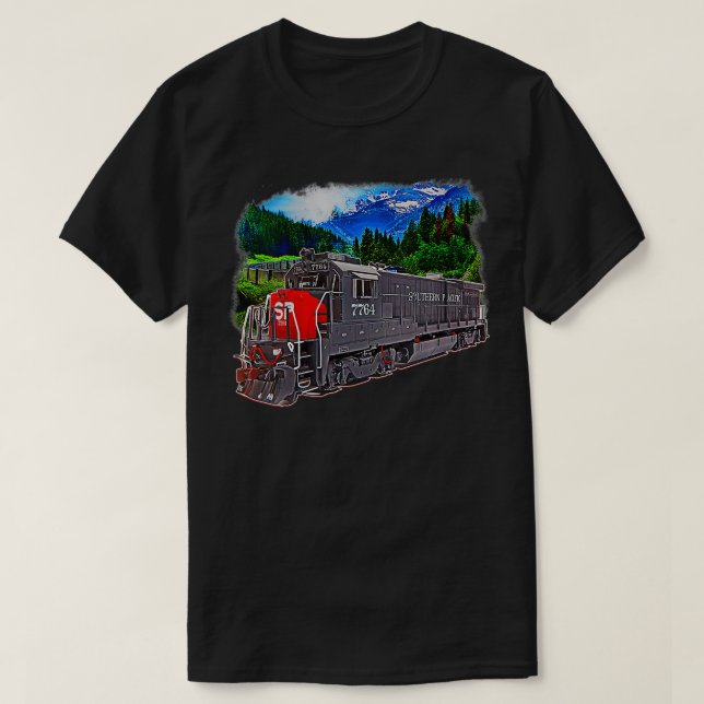 T-shirt Train de moteur pour femmes du Pacifique Sud VNeck (Design devant)