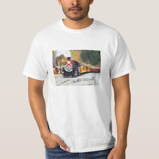 T-shirt Train de vapeur dans Silverton, Etats-Unis (Devant)