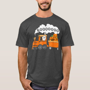 T-shirt Train d'Halloween Boo Fantôme Drôle Citrouille Enf