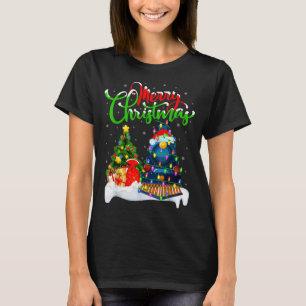 T-shirt Train drôle amateur de Noël Éclairage Santa Train
