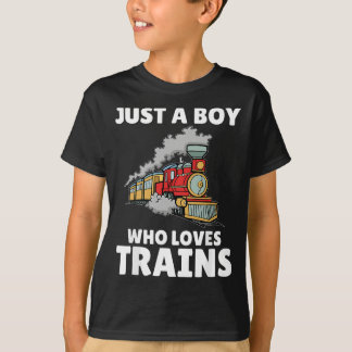 T-shirt Train Drôle Pour Les Garçons - Juste Un Garçon Qui
