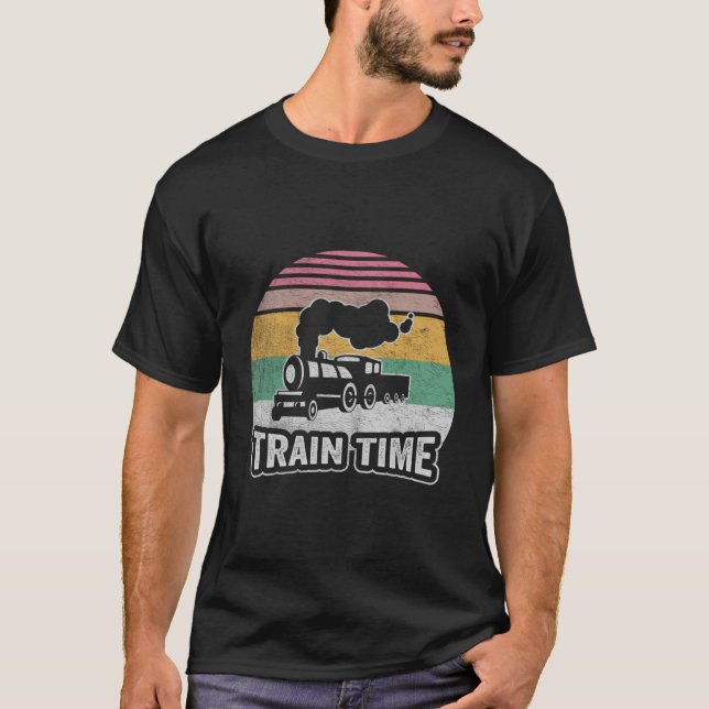 T-shirt Train Enthousiaste Chemise Retro Vintage Trai (Devant)