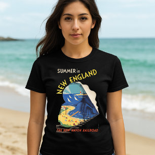 T-shirt Train ferroviaire Art déco Vintage de la Nouvelle-