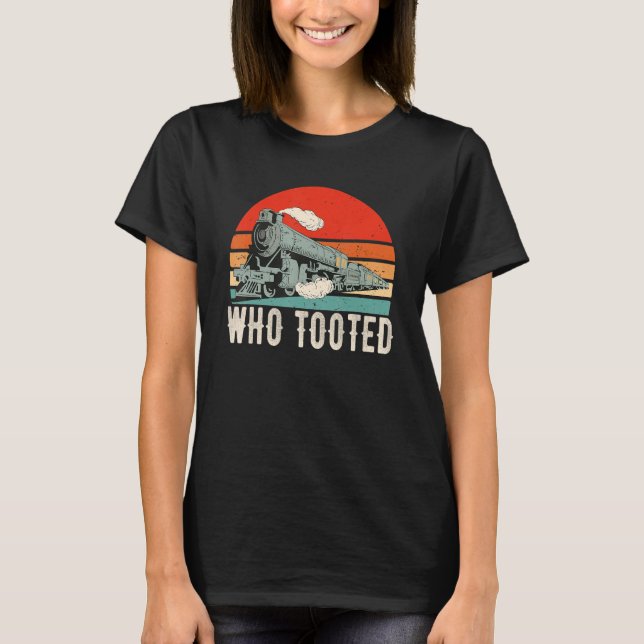 T-shirt Train ferroviaire - Qui a pris (Devant)
