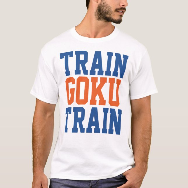T-shirt Train Goku Train - Dragon Ball Z style WWE mashup. (Devant)