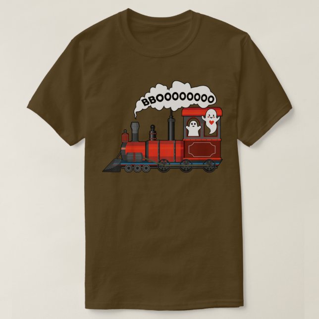 T-shirt Train Halloween Boo Funny Ghost Toddler Garçons 1 (Design devant)