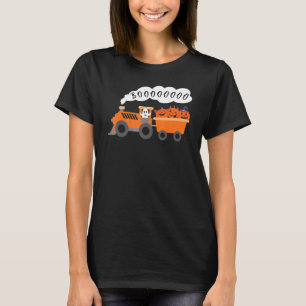 T-shirt Train Halloween Boo Ghost Citrouille Toddler Kids 