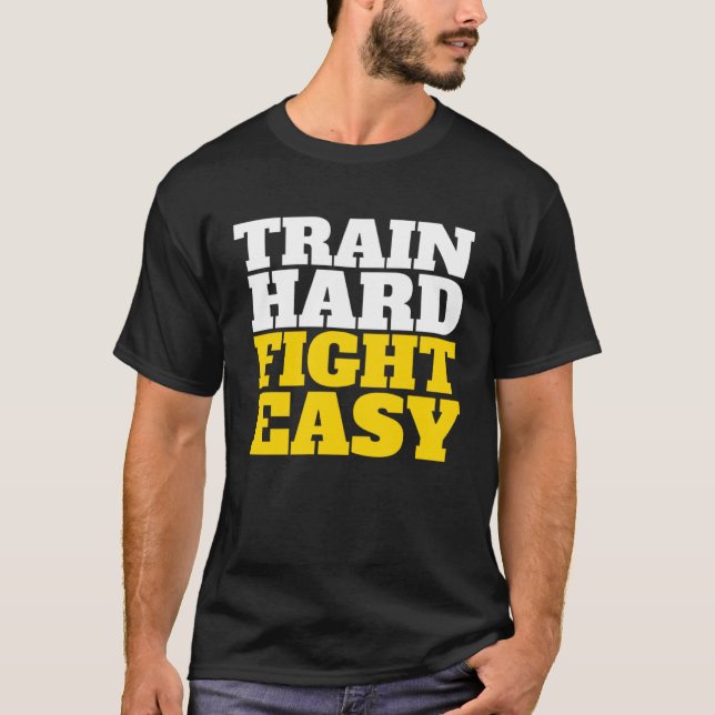 T-shirt Train Hard Fight Easy IPSC Accessories Speed Steel (Devant)