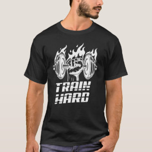 T-shirt Train Hard Gym entraînement Bodybuilder Fitness Mo