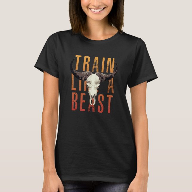 T-shirt Train like a Beast Muay Thai Jiu Jitsu MMA Gym Bul (Devant)