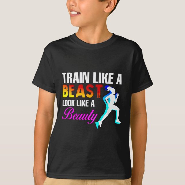 T-shirt Train Like A Look Like A Beauty Fitness  (Devant)