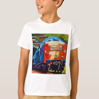 T-shirt Train Painting - Gift for Train Enthusiasts