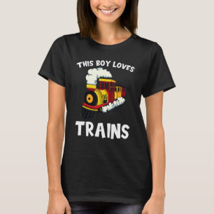 T-shirt Train Rail Transport Steam Locomotive Boy Frets