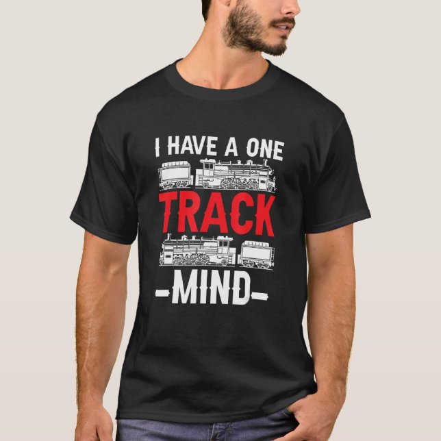T-shirt Train Retro Engine Model Railroad - J'Ai Un T (Devant)