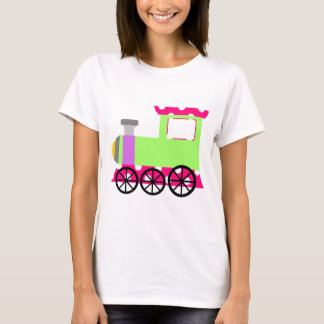 T-shirt Train rose de Choo Choo de point de polka