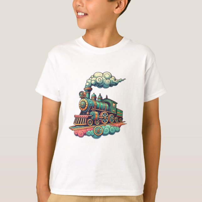 T-shirt Train Steampunk (Devant)