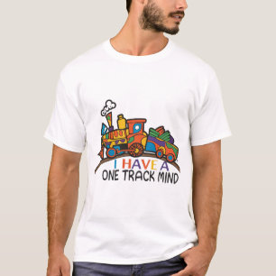 T-shirt Train T Shirt for Men - J'ai un esprit à une voie
