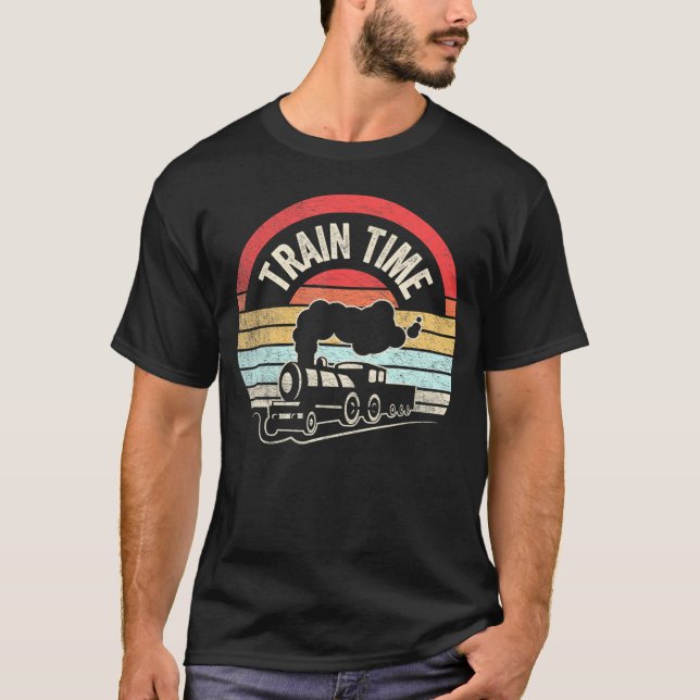 T-shirt Train Time Funny Train Love Railroad (Devant)