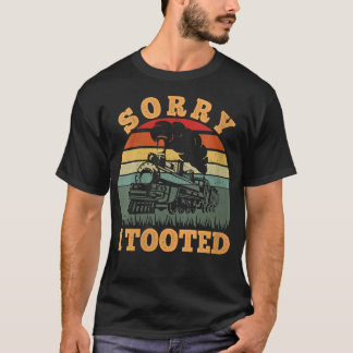 T-shirt Train vintage Désolé d'avoir pris Funny Train Rail