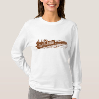T-shirt Train vintage - Noyer