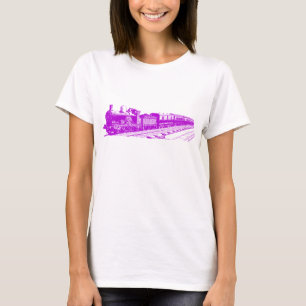 T-shirt Train vintage - Violet
