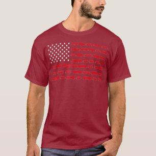 T-shirt Train Watcher Railroad American Flag USA