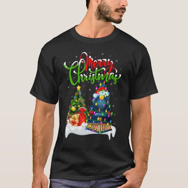 T-shirt Train   Xmas Decorations Santa Train Christmas (Devant)
