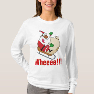 T-shirt Traîneau d'équitation du père noël de noir