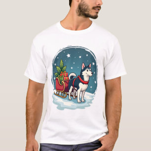 T-shirt Traîneau Husky Festive