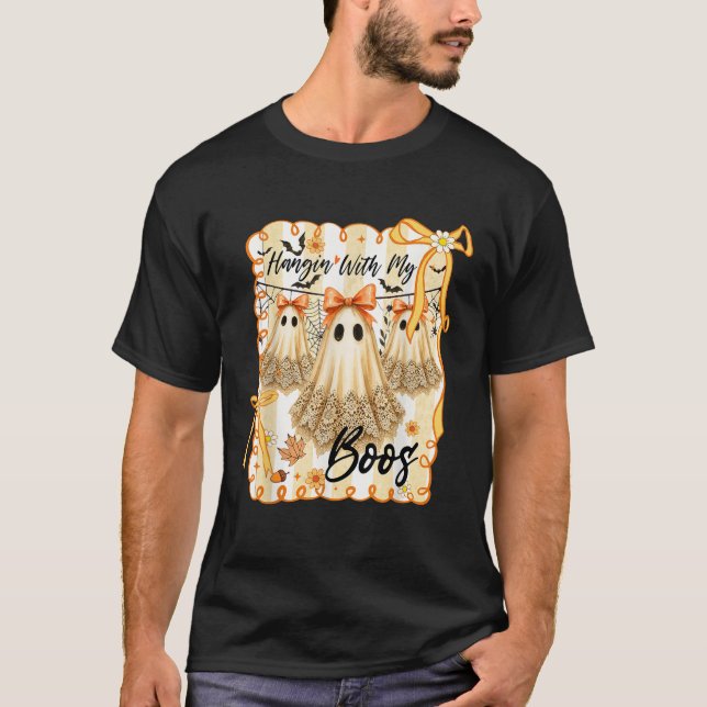 T-shirt Traîner avec mes potes Rétro Coquette Arc Fantômes (Devant)