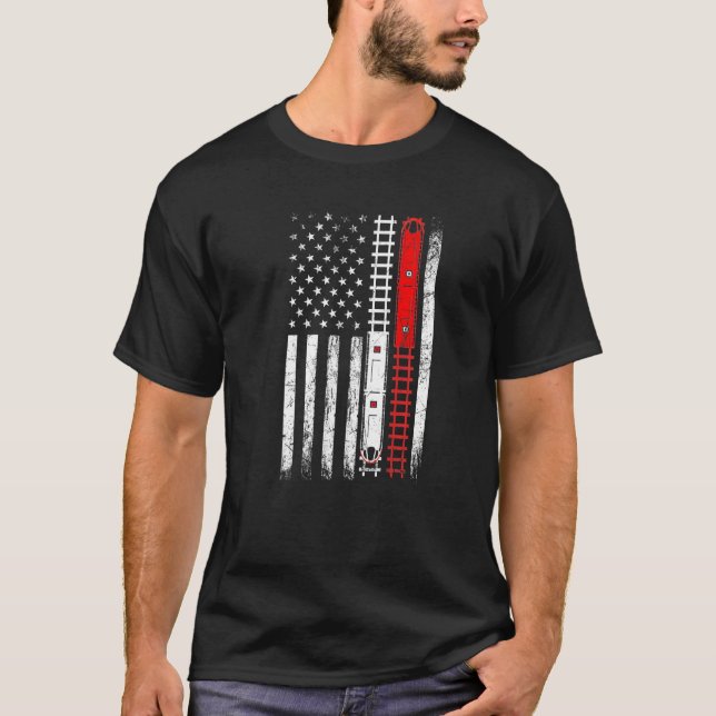 T-shirt Trains on rails american flag locomotive model rai (Devant)