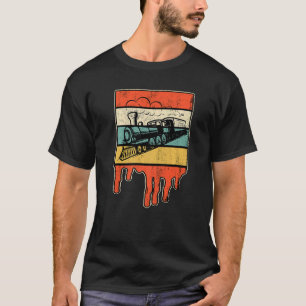 T-shirt Trains Rétro Vintage Locomotive Railroad Rétro Tra