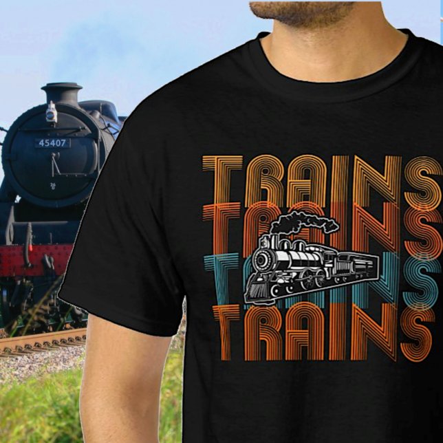 T-shirt Trains Trains Repeated (Créateur téléchargé)