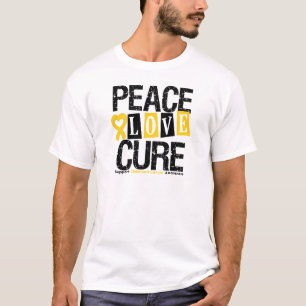 T-shirt Traitement d'amour de paix de Cancer d'enfance