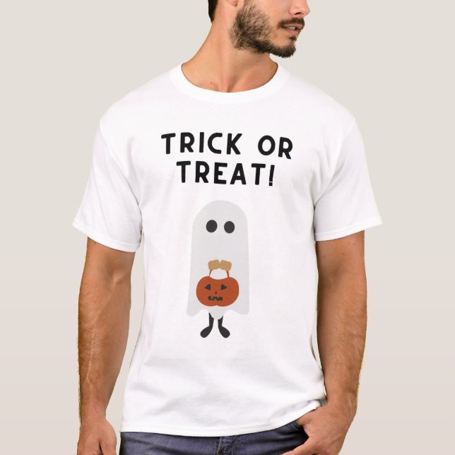 T-shirt Traitements Boo-tiful : Ghost Trick-or-Treating mi (Devant)