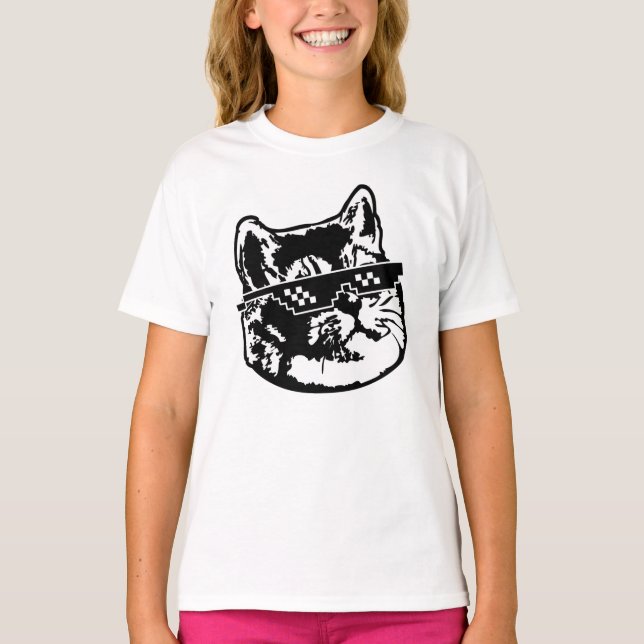 T-shirt Traiter Avec Il Lunettes Mème Chat (Devant)