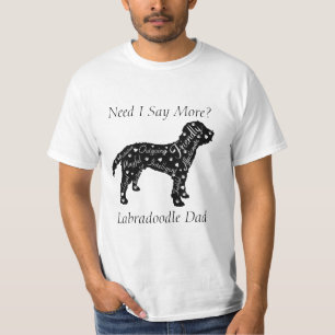 T-shirt Traits de Labradoodle Maman/Papa Besoin de Dire Pl