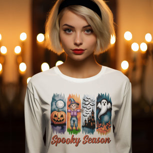 T-shirt Traits de pinceau Halloween Saison effrayante Auto