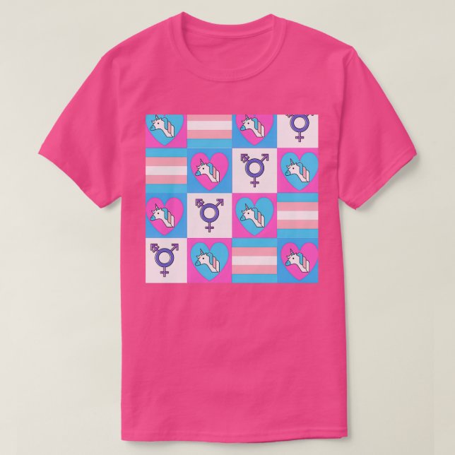 T-shirt Trajet trans dans les couleurs du drapeau de la Tr (Design devant)