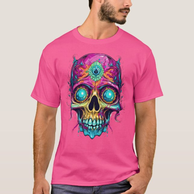 T-shirt Trance crânienne psychédélique Illuminati Aia Elec (Devant)