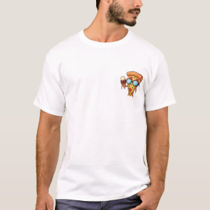 T-shirt Tranche de pizza dessin animé cool portant des lun