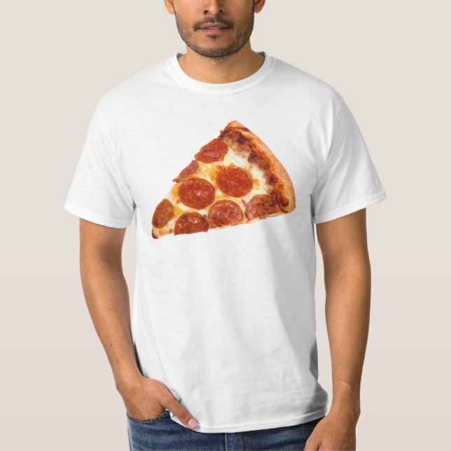 T-shirt Tranche de pizza pepperoni classique de SlipperyJo (Devant)