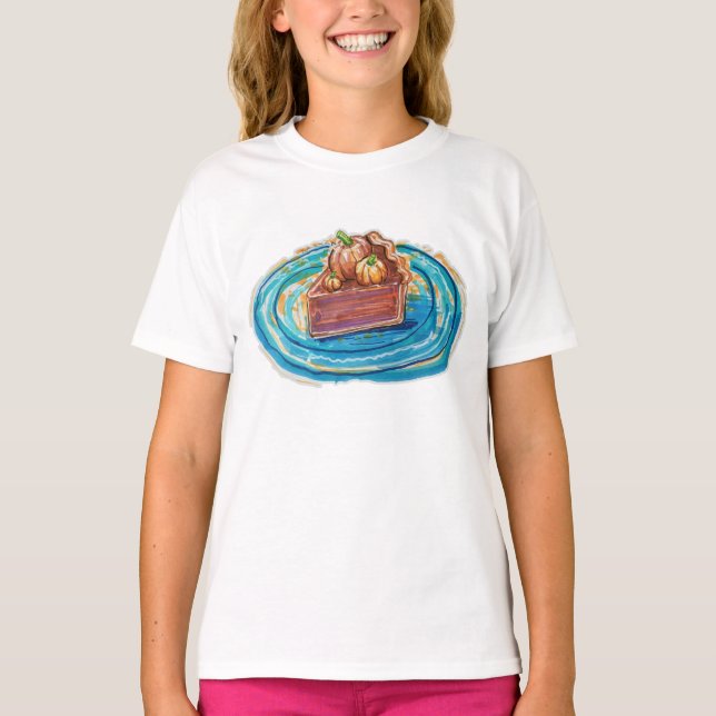 T-shirt Tranche de tarte à la citrouille (Devant)