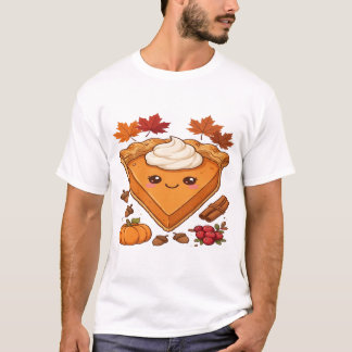 T-shirt Tranche de tarte au potiron mignonne Kawaii avec c