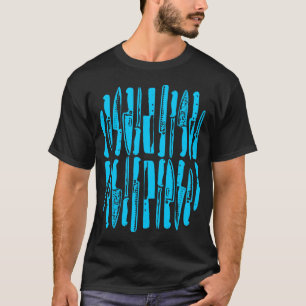T-shirt Tranché et découpé - Bleu ciel sur fond sombre