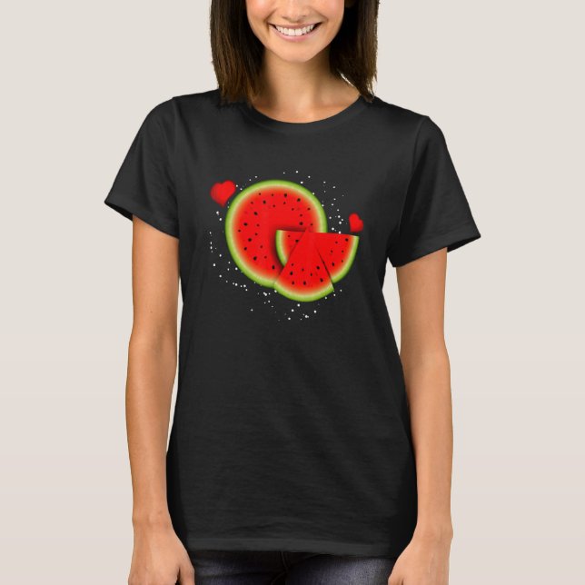 T-shirt Tranche Mignonne Pastèque Été Fruit Tropical Été (Devant)