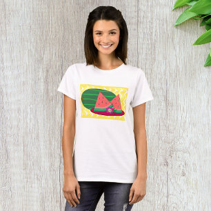 T-shirt Tranches de pastèque estivales et fleur tropicale