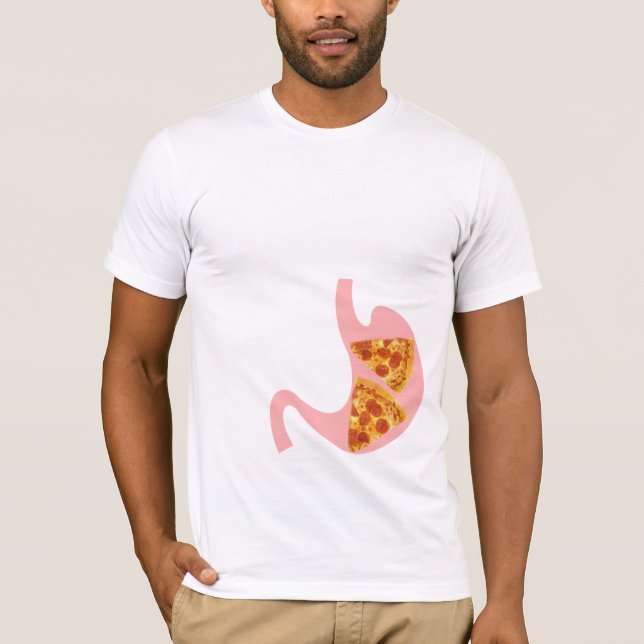 T-shirt Tranches de pizza dans mon estomac (Devant)